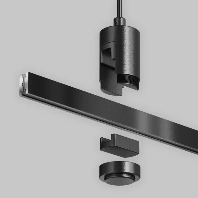 Крепёж Maytoni ACCESSORIES FOR TRACKS FLARITY — магнитные, черный, ракурс 2