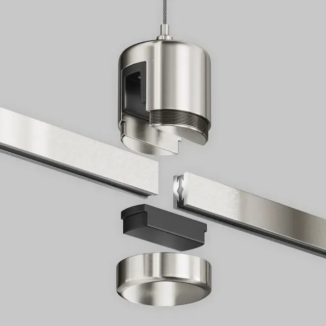 Крепёж Maytoni ACCESSORIES FOR TRACKS FLARITY — магнитные, никель, ракурс 2