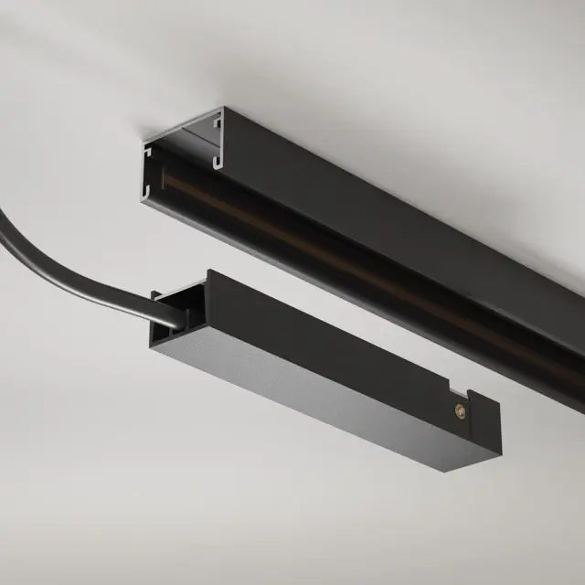 Ввод питания Maytoni ACCESSORIES FOR TRACKS BASITY — магнитные, черный, ракурс 2