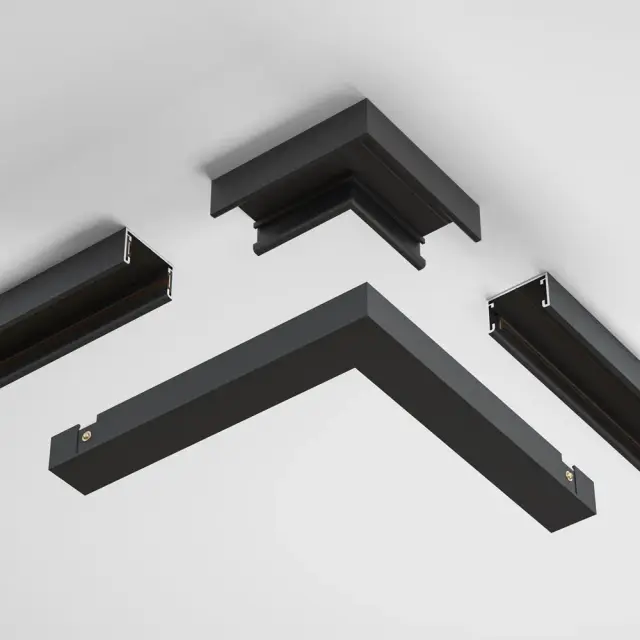 Коннектор Maytoni ACCESSORIES FOR TRACKS BASITY — магнитные, черный, ракурс 2