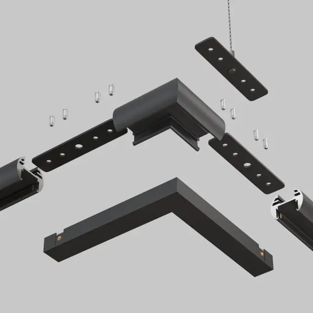 Коннектор Maytoni ACCESSORIES FOR TRACKS BASITY — магнитные, черный, ракурс 2