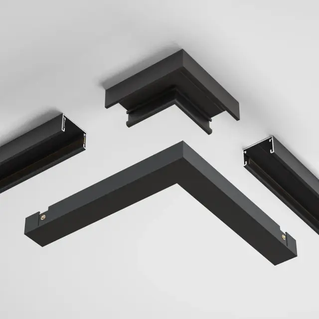 Коннектор Maytoni ACCESSORIES FOR TRACKS BASITY — магнитные, черный, ракурс 2