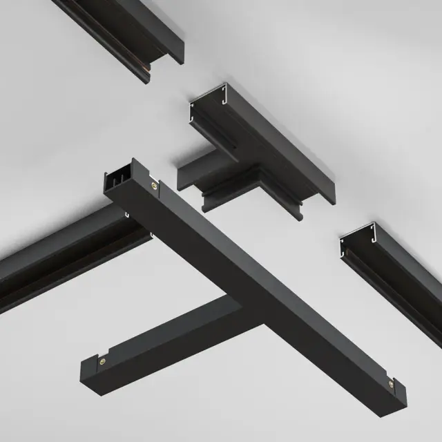Коннектор Maytoni ACCESSORIES FOR TRACKS BASITY — магнитные, черный, ракурс 2
