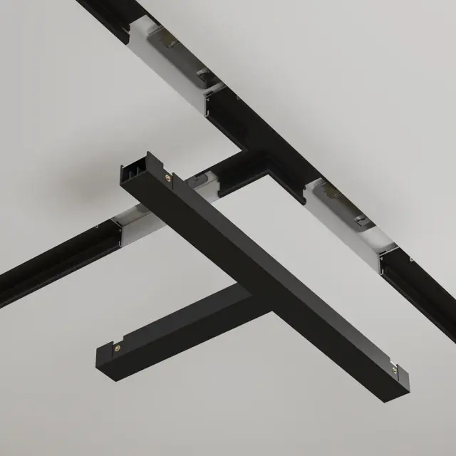 Коннектор Maytoni ACCESSORIES FOR TRACKS BASITY — магнитные, черный, ракурс 2