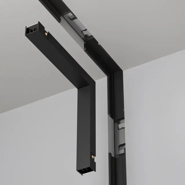 Коннектор Maytoni ACCESSORIES FOR TRACKS BASITY — магнитные, черный, ракурс 2