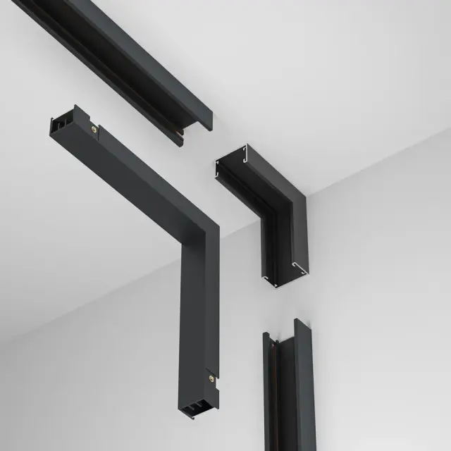 Коннектор Maytoni ACCESSORIES FOR TRACKS BASITY — магнитные, черный, ракурс 2