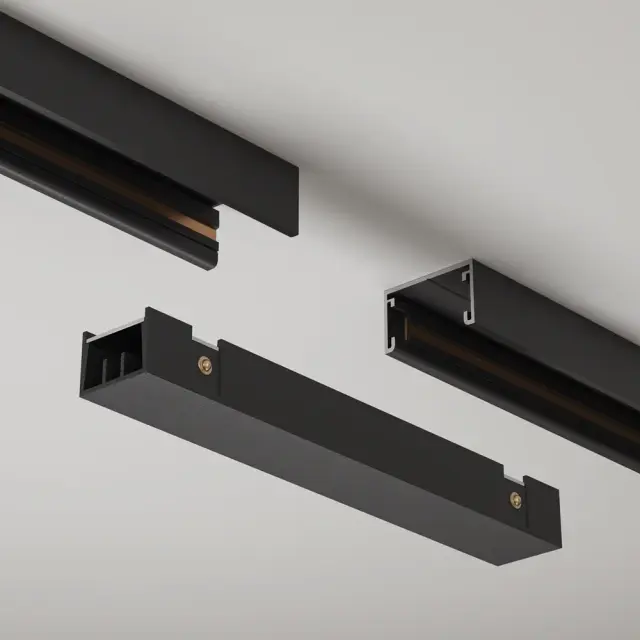 Коннектор Maytoni ACCESSORIES FOR TRACKS BASITY — магнитные, черный, ракурс 2