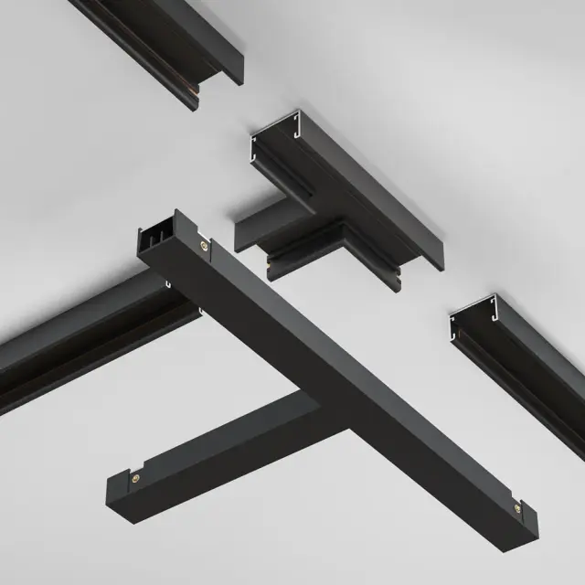 Коннектор Maytoni ACCESSORIES FOR TRACKS BASITY — магнитные, черный, ракурс 2