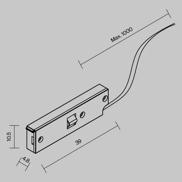 Ввод питания Maytoni ACCESSORIES FOR TRACKS LEVITY — магнитные, черный, ракурс 5