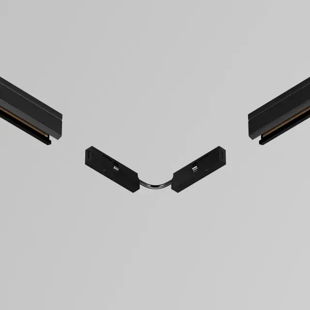 Коннектор Maytoni ACCESSORIES FOR TRACKS LEVITY — магнитные, черный, ракурс 2