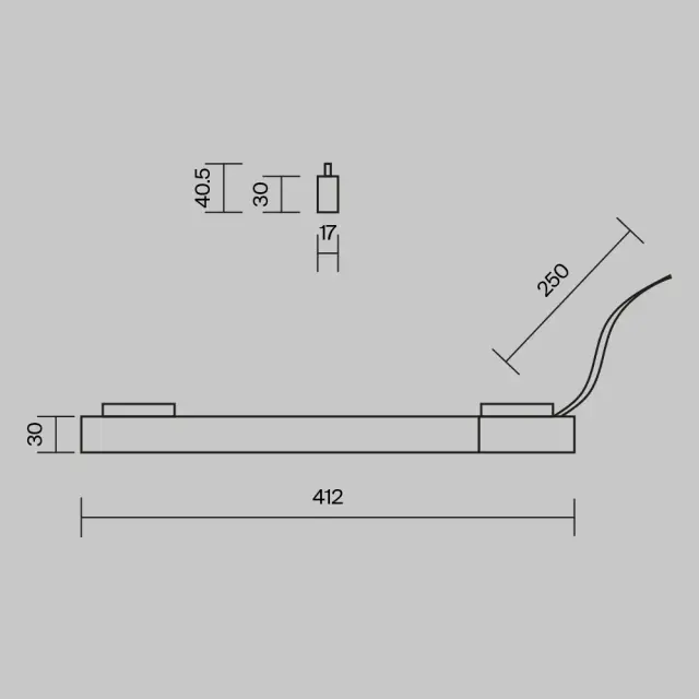 Ввод питания Maytoni POWER SUPPLY LEVITY — магнитные, черный, ракурс 5