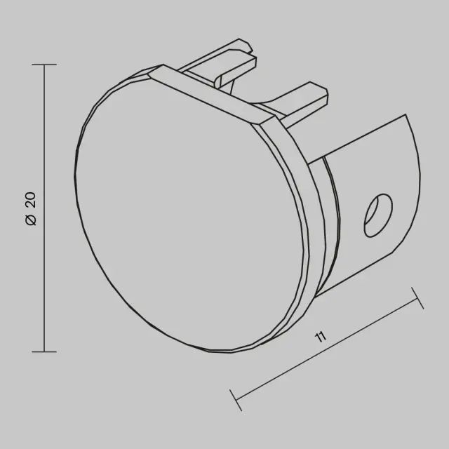 Заглушка Maytoni ACCESSORIES FOR TRACKS LEVITY — магнитные, черный, ракурс 5