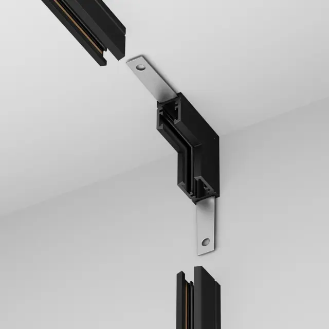 Коннектор Maytoni ACCESSORIES FOR TRACKS LEVITY — магнитные, черный, ракурс 2