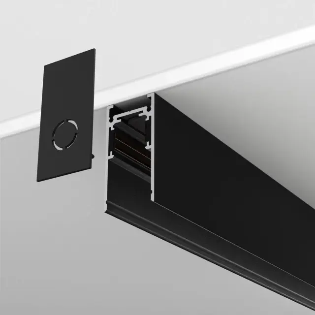 Шинопровод Maytoni ACCESSORIES FOR 20MM MAGNETIC TRACK SYSTEM EXILITY — магнитные, черный, ракурс 3