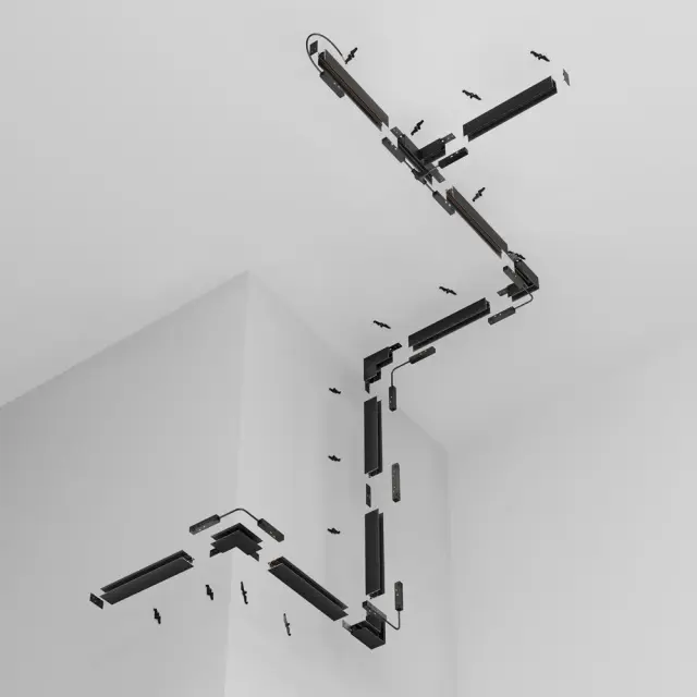 Шинопровод Maytoni MAGNETIC TRACK SYSTEM EXILITY — магнитные, белый, ракурс 4
