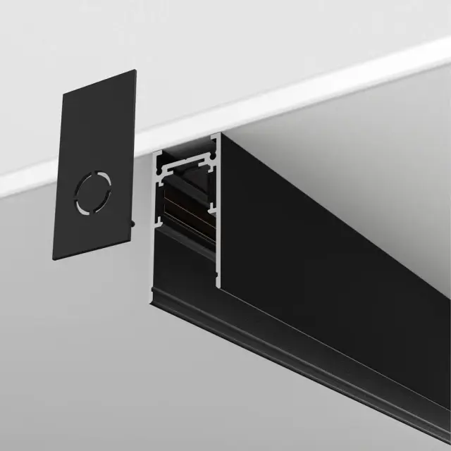 Шинопровод Maytoni ACCESSORIES FOR 20MM MAGNETIC TRACK SYSTEM EXILITY — магнитные, черный, ракурс 3