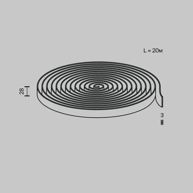 Шинопровод Maytoni CONDUCTIVE TEXTILE TAPE PARITY — тканевые, черный, ракурс 2