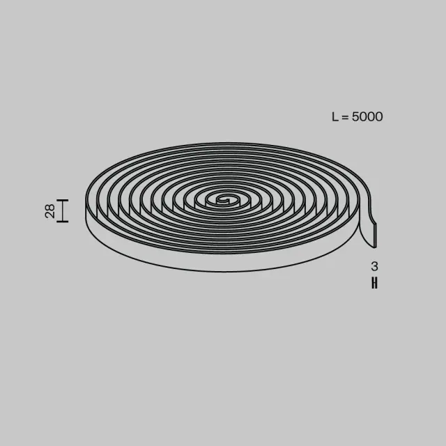 Шинопровод Maytoni CONDUCTIVE TEXTILE TAPE PARITY — тканевые, серый, ракурс 2
