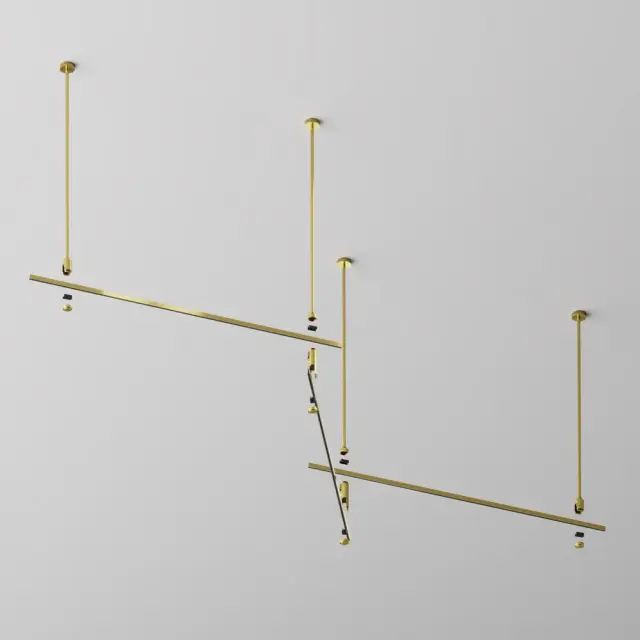 Шинопровод Maytoni BUSBAR TRUNKINGS FLARITY — магнитные, латунь, ракурс 3