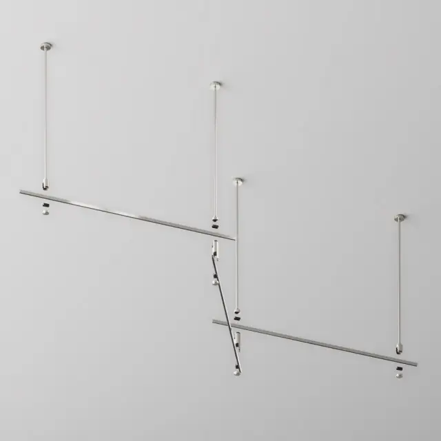 Шинопровод Maytoni BUSBAR TRUNKINGS FLARITY — магнитные, никель, ракурс 3
