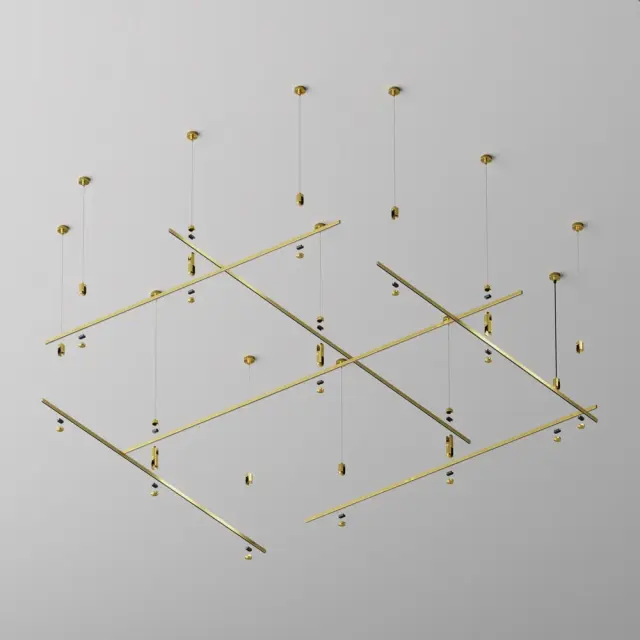 Шинопровод Maytoni BUSBAR TRUNKINGS FLARITY — магнитные, латунь, ракурс 2