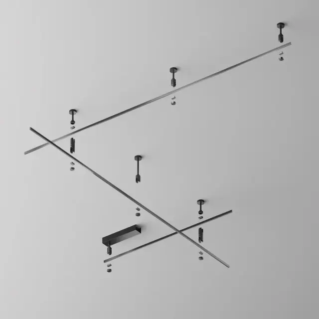 Шинопровод Maytoni BUSBAR TRUNKINGS FLARITY — магнитные, черный, ракурс 3