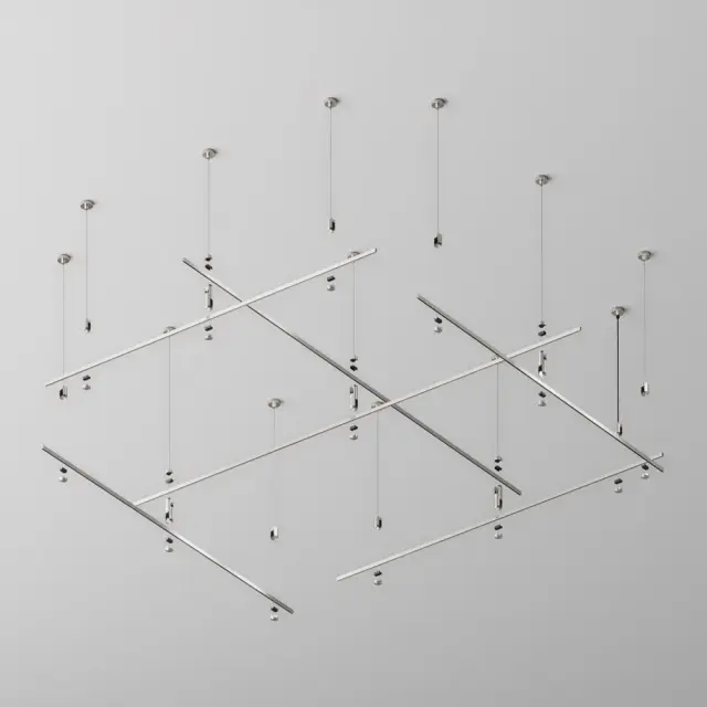 Шинопровод Maytoni BUSBAR TRUNKINGS FLARITY — магнитные, никель, ракурс 3