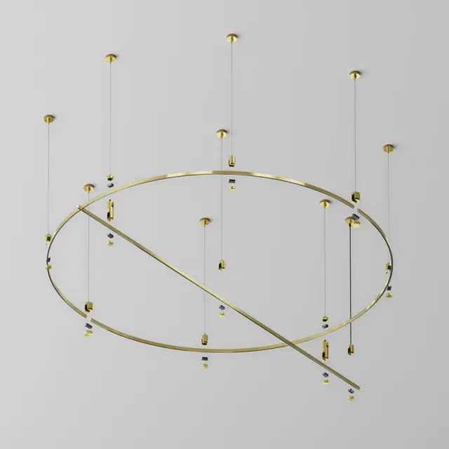 Шинопровод Maytoni BUSBAR TRUNKINGS FLARITY — магнитные, латунь, ракурс 3