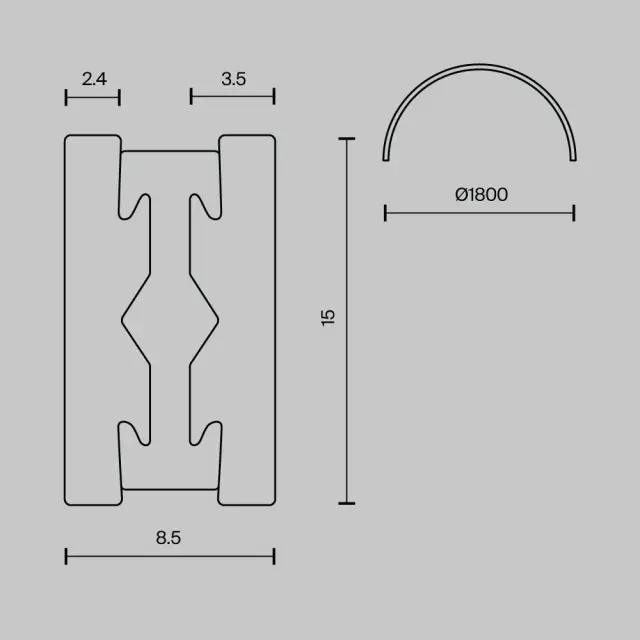 Шинопровод Maytoni BUSBAR TRUNKINGS FLARITY — магнитные, латунь, ракурс 6