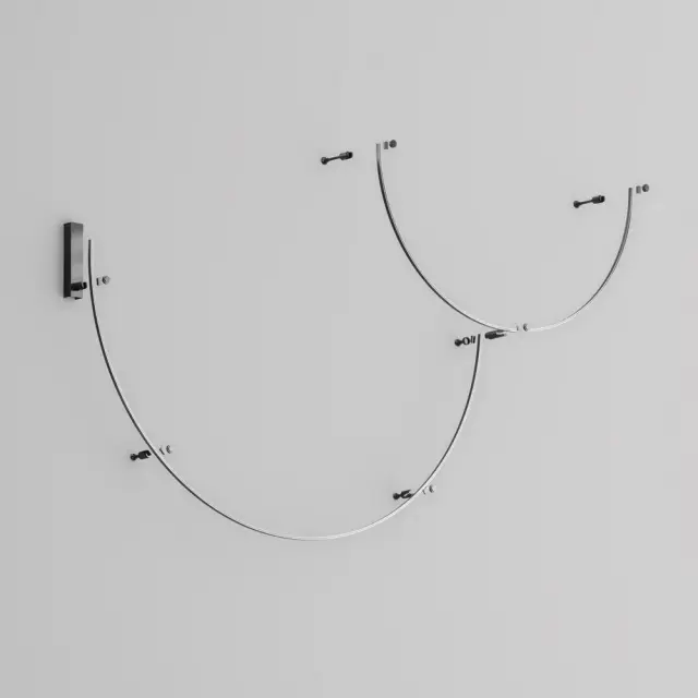 Шинопровод Maytoni BUSBAR TRUNKINGS FLARITY — магнитные, черный, ракурс 3