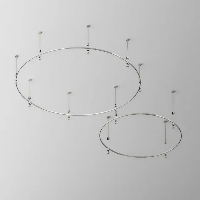 Шинопровод Maytoni BUSBAR TRUNKINGS FLARITY — магнитные, никель, ракурс 3