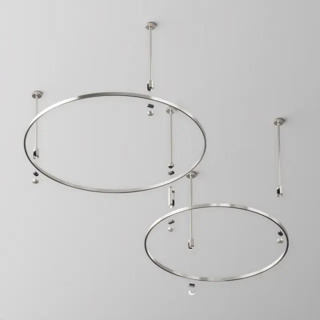 Шинопровод Maytoni BUSBAR TRUNKINGS FLARITY — магнитные, никель, ракурс 3