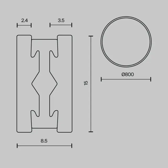 Шинопровод Maytoni BUSBAR TRUNKINGS FLARITY — магнитные, никель, ракурс 6