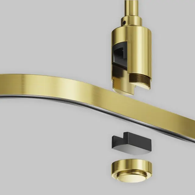 Коннектор Maytoni ACCESSORIES FOR TRACKS FLARITY — магнитные, латунь, ракурс 4