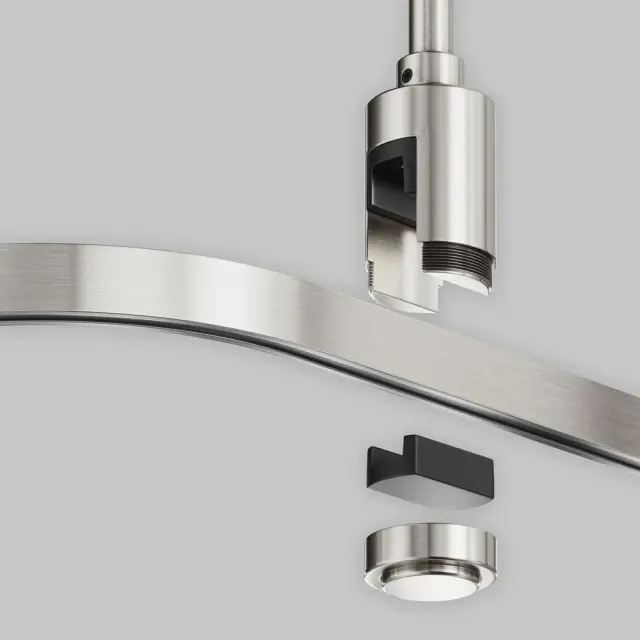 Коннектор Maytoni ACCESSORIES FOR TRACKS FLARITY — магнитные, никель, ракурс 4