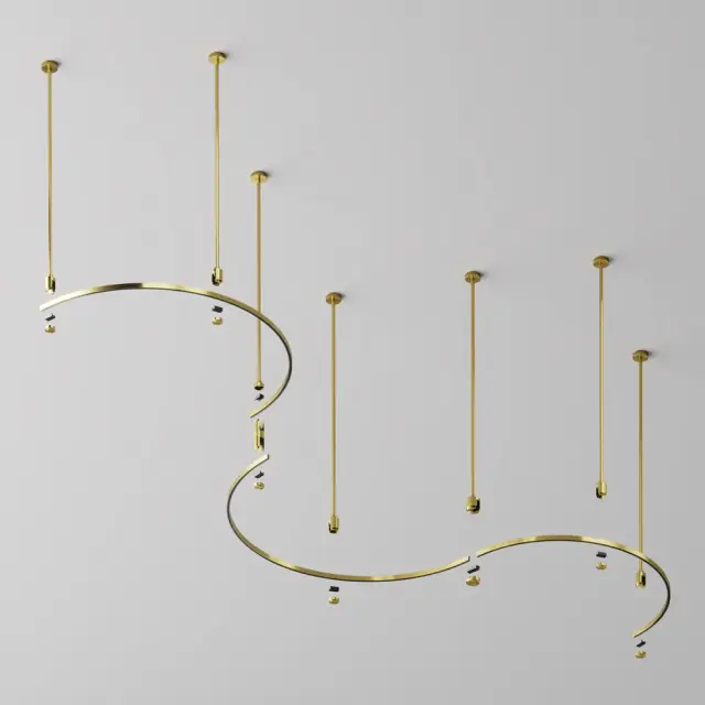 Шинопровод Maytoni BUSBAR TRUNKINGS FLARITY — магнитные, латунь, ракурс 3