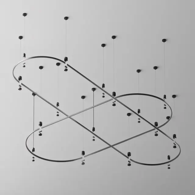 Шинопровод Maytoni BUSBAR TRUNKINGS FLARITY — магнитные, черный, ракурс 3