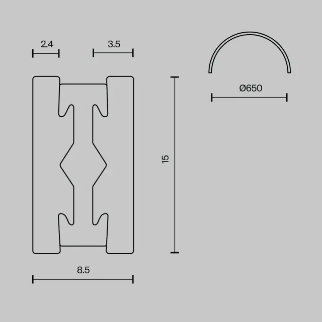 Шинопровод Maytoni BUSBAR TRUNKINGS FLARITY — магнитные, черный, ракурс 6