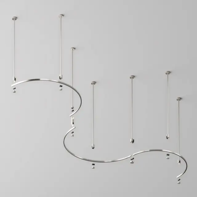 Шинопровод Maytoni BUSBAR TRUNKINGS FLARITY — магнитные, никель, ракурс 3