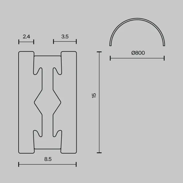 Шинопровод Maytoni BUSBAR TRUNKINGS FLARITY — магнитные, черный, ракурс 6