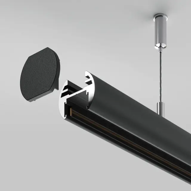 Шинопровод Maytoni BUSBAR TRUNKINGS BASITY — магнитные, черный, ракурс 3