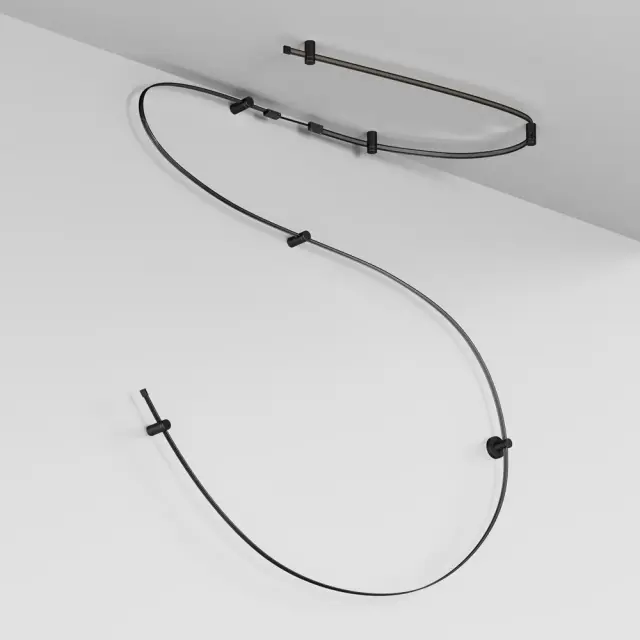 Шинопровод Maytoni BUSBAR TRUNKINGS FLEXITY — магнитные, черный, ракурс 6
