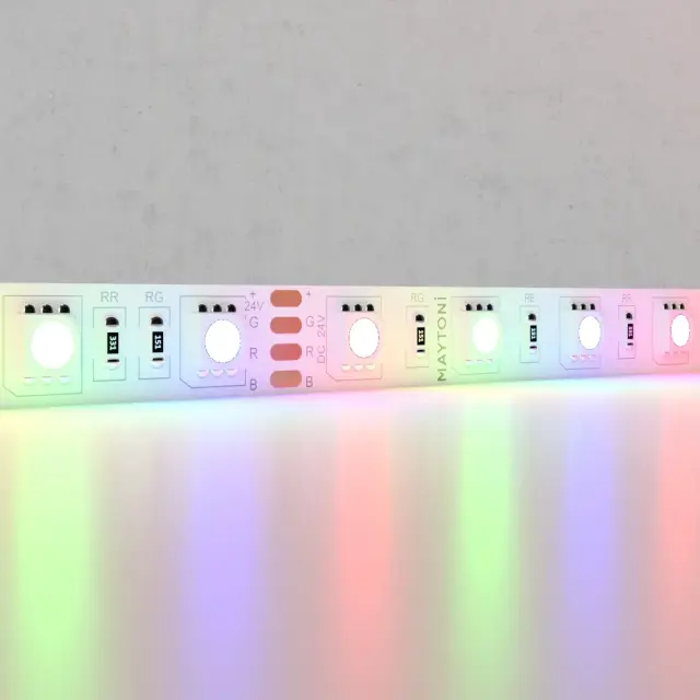 Светодиодная лента 24В 5050 14,4Вт/м Цветная (RGB) 5м IP20