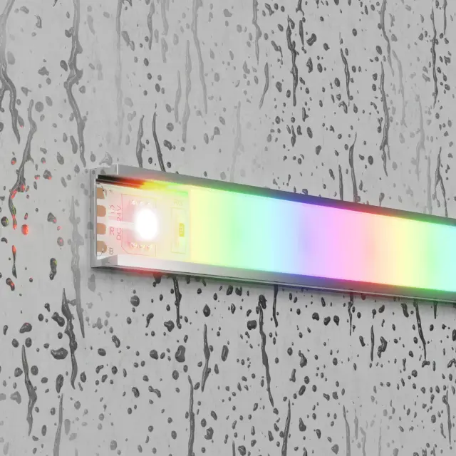 Светодиодная лента 24В 5050 14,4Вт/м Цветная (RGB) 5м IP65, ракурс 3