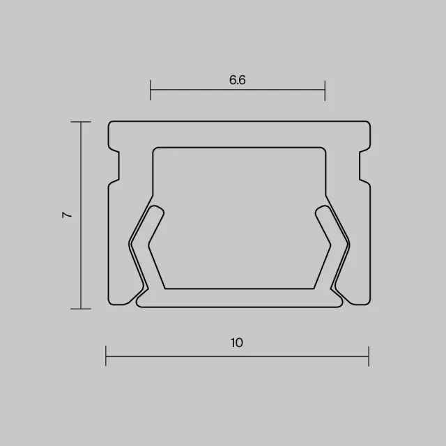 Алюминиевый профиль накладной 10x7 (Серебро, 2 м), ALM-1007-S-2M 631001, ракурс 5