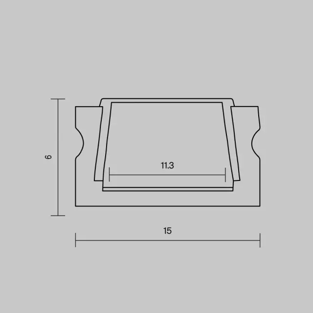 Алюминиевый профиль накладной 15x6 (Черный, 2 м), ALM-001-B-2M 631003, ракурс 5