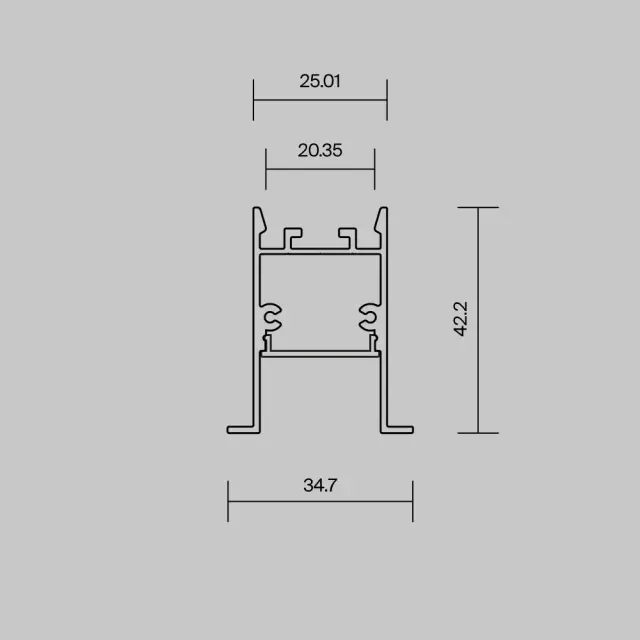 Алюминиевый профиль встраиваемый скрытого монтажа 35x42 (Черный, 2 м), ALM-3542-B-2M 632015, ракурс 4