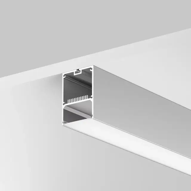 Алюминиевый профиль накладной-подвесной 50х70 (Серебро, 2 м), ALM-5070-S-2M