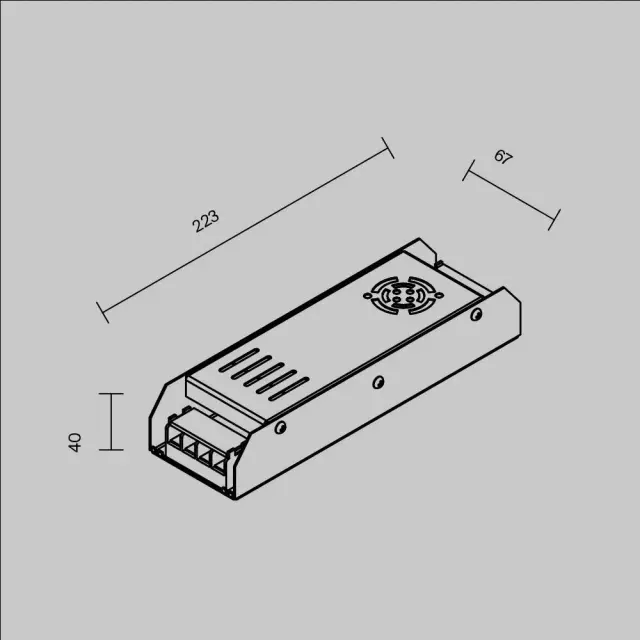 Источник напряжения PSL001 12В 300Вт IP 20 811002, ракурс 3