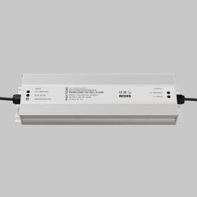 Источник напряжения PSL008 12В 250Вт IP67 812006, ракурс 2